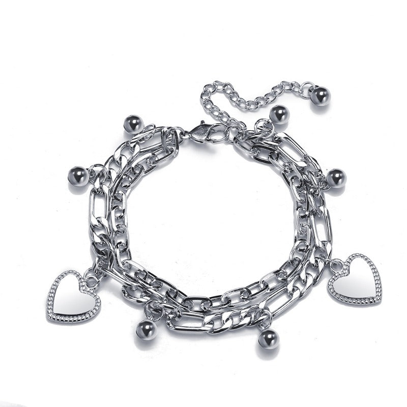 Wholesale Dark Alloy Double Layer Bear Bracelets